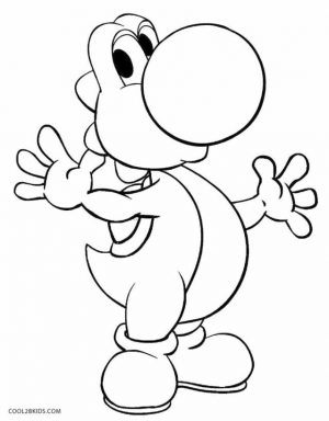 Yoshi Coloring Pages Printable Yoshi Blowing Bubble Gum