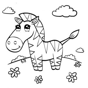Zebra Coloring Pages without Stripes cut5