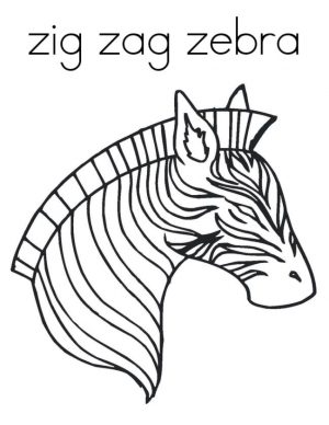 Zebra Head Coloring Page zbr6