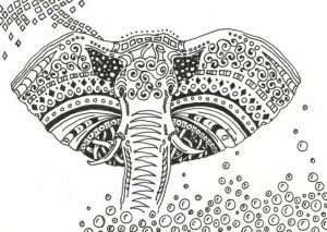 Abstract Elephant Coloring Pages   55684