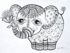 Abstract Elephant Coloring Pages   886432