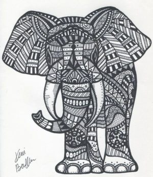 Abstract Elephant Coloring Pages   99537