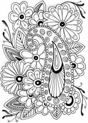 Abstract Flowers Coloring Pages for Adults   7cv31