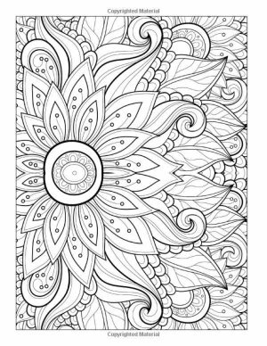 Abstract Flowers Coloring Pages for Adults   txc21
