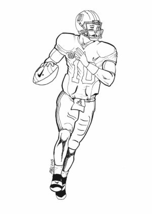 American Football Player Coloring Pages Kids Printable   67321