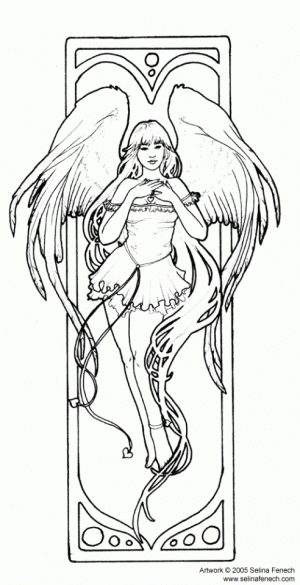 Angel Fantasy Coloring Pages for Adults   98cv5