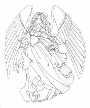 Angel Fantasy Coloring Pages for Adults   98SZ34