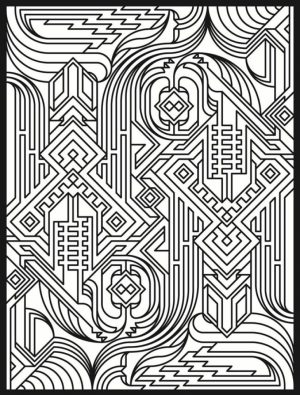 Art Deco Patterns Coloring Pages for Adults