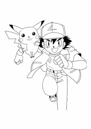 ash and pikachu coloring pages   7ajd0