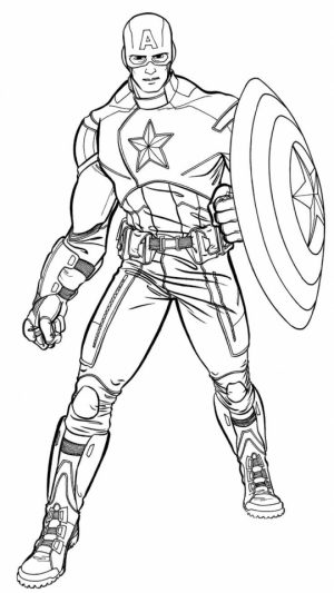 Avengers Coloring Pages Captain America Printable   96416