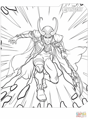 Avengers Coloring Pages Loki the Villain   78532