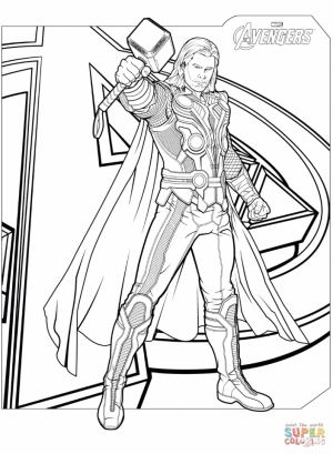 Avengers Coloring Pages Thor   07593