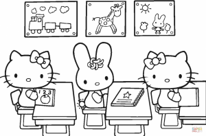 Back to School Hello Kitty Coloring Pages Printable   7yfg2