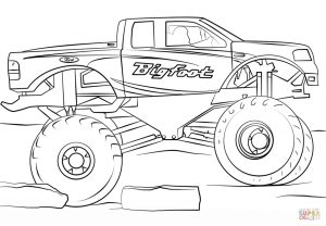bigfoot monster truck coloring page – 73610
