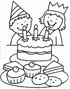 Birthday Cake Coloring Pages Free Printable   51582