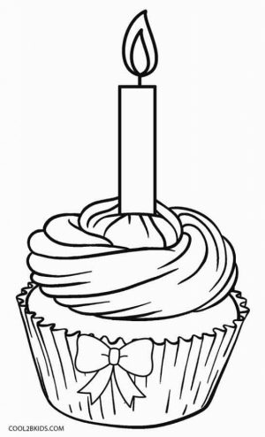 Birthday Cupcake Coloring Pages   09612