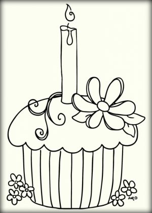 Birthday Cupcake Coloring Pages   73121