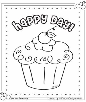 Birthday Cupcake Coloring Pages   95031