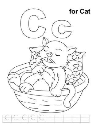 c is for cat coloring pages 67f61