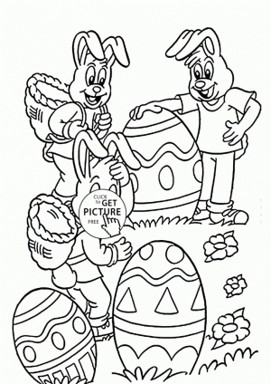 Cartoon Easter Bunny Coloring Pages for Kids   77401