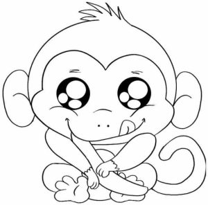 Cartoon Monkey Coloring Pages Cute   20941