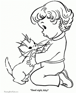 Cat and Kitten Coloring Pages Free to Print   3sgf8