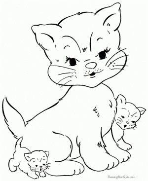 Cat and Kitten Coloring Pages Free to Print   5gsa8