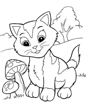 cat coloring pages for kids yf467