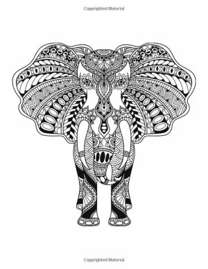 Challenging Coloring Pages of Elephant for Adults   6fc3d9