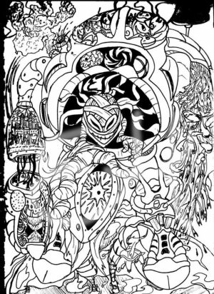Challenging Trippy Coloring Pages for Adults   D6B4U