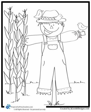 Children’s Printable Scarecrow Coloring Pages   v9hxD