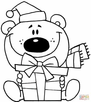 christmas teddy bear coloring pages   atf31