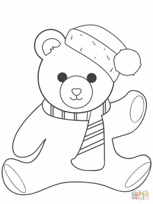 christmas teddy bear coloring pages   yagr7
