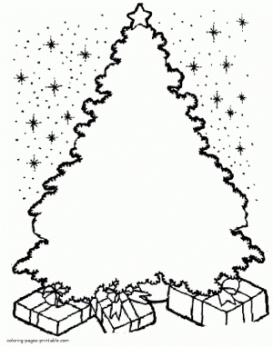 Christmas Tree Coloring Pages for Kids   37284