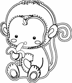 Cute Baby Monkey Coloring Pages for Kids   21794