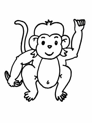 Cute Baby Monkey Coloring Pages for Kids   39027