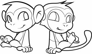 Cute Baby Monkey Coloring Pages for Kids   60418