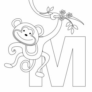 Cute Baby Monkey Coloring Pages Free to Print   18636