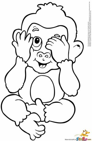 Cute Baby Monkey Coloring Pages Free to Print   40317