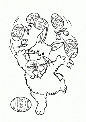 Cute Easter Bunny Coloring Pages   78402