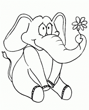 Cute Elephant Coloring Pages for Preschoolers   25803