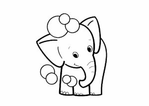 Cute Elephant Coloring Pages for Preschoolers   367907