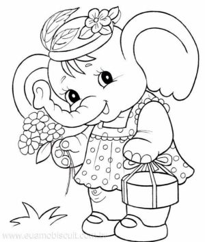 Cute Elephant Coloring Pages for Preschoolers   907431