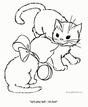 Cute Kitten Coloring Pages Free Printable   96025