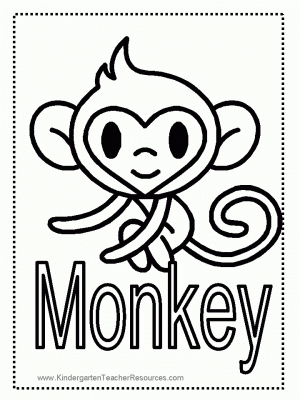 Cute Monkey Coloring Pages   21803