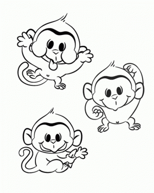 Cute Monkey Coloring Pages   30769