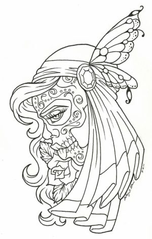 Day of the Dead Coloring Pages Adults Printable   7vba1