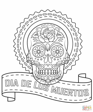 Day of the Dead Coloring Pages Adults Printable   95bx1