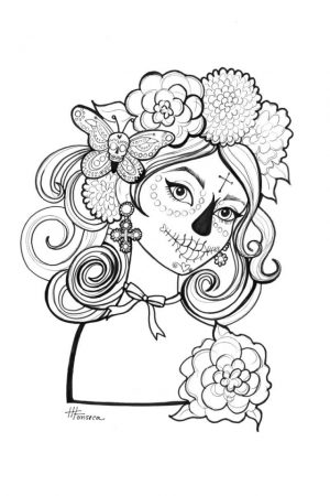 Day of the Dead Coloring Pages for Adults   yxc31