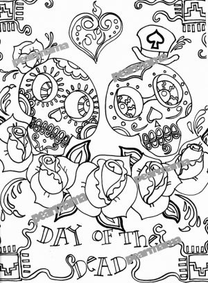 Day of the Dead Coloring Pages Free for Adults   ycv31
